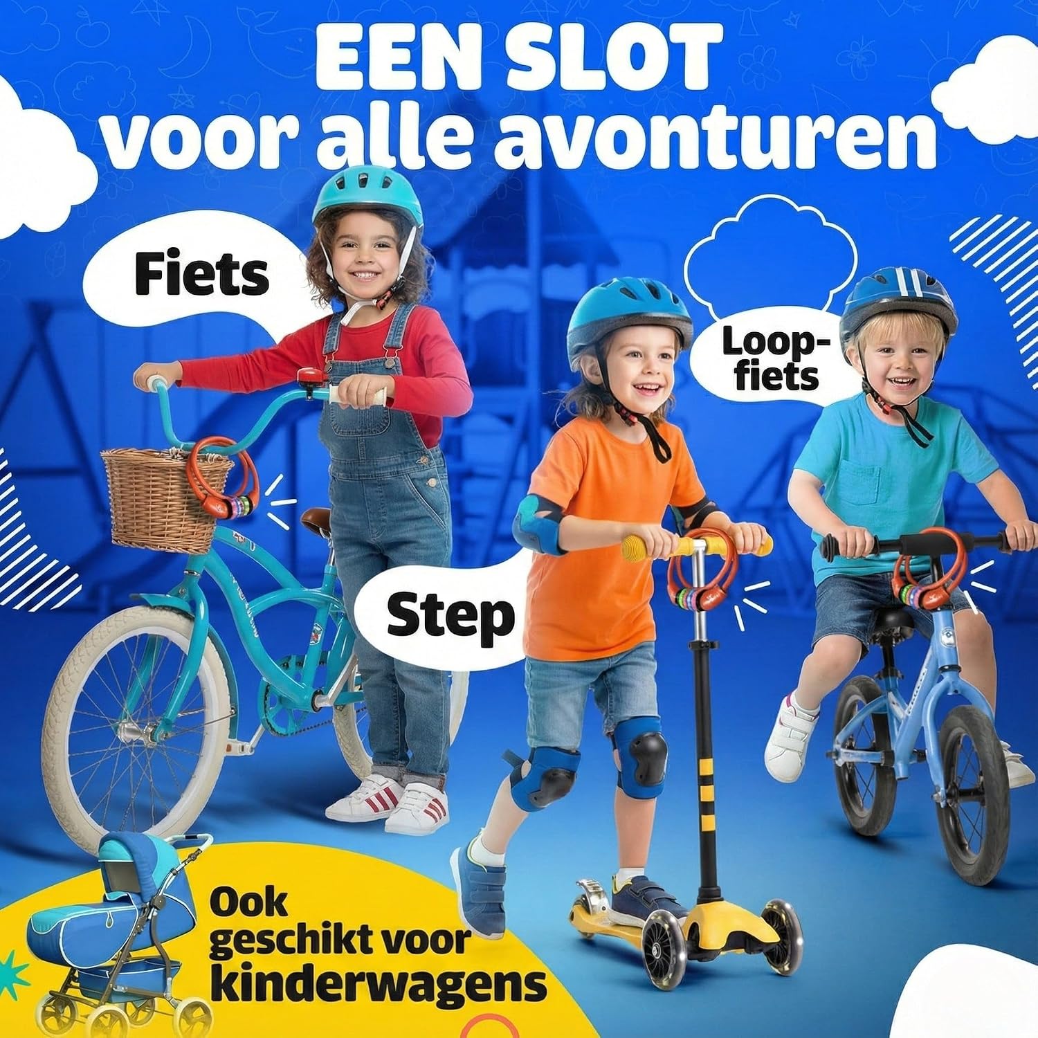 Detalle 2 de NEXTCOVER fietsslot voor kinderen met 4-cijferige code en 10 mm staalkabel