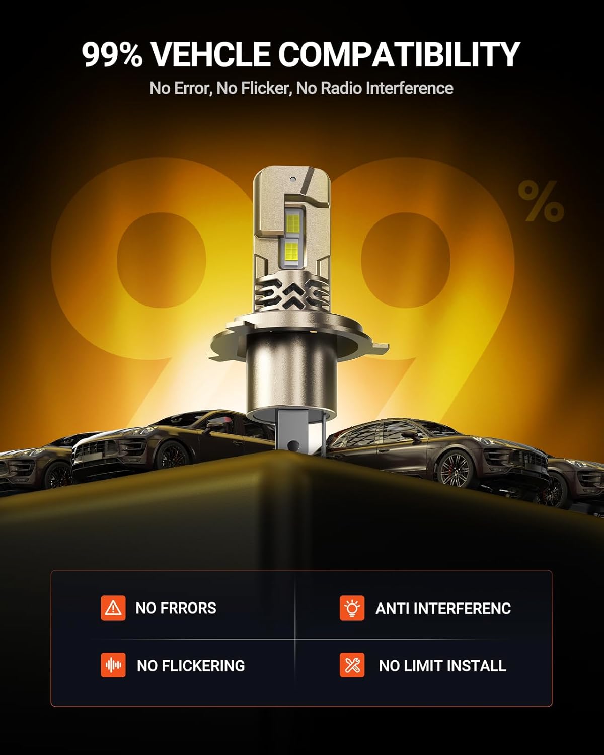 Thumbnail 6 de SEALIGHT H4/9003 Bulbs – 50,000LM Super Bright H4 Driving Bulb (Pack of 2)