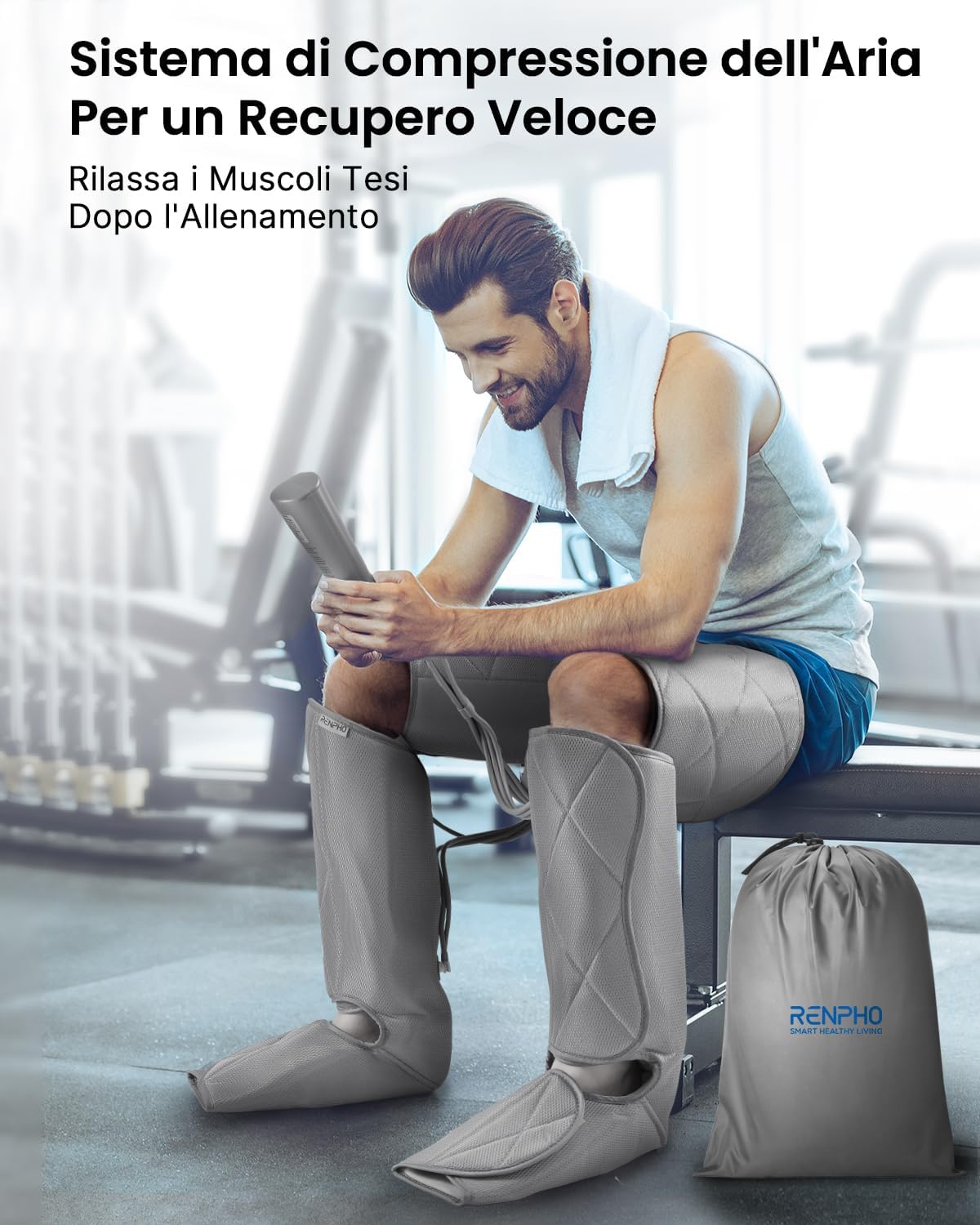 Thumbnail 6 de RENPHO massaggiatore gambe a compressione d’aria per piedi, polpacci e cosce con telecomando