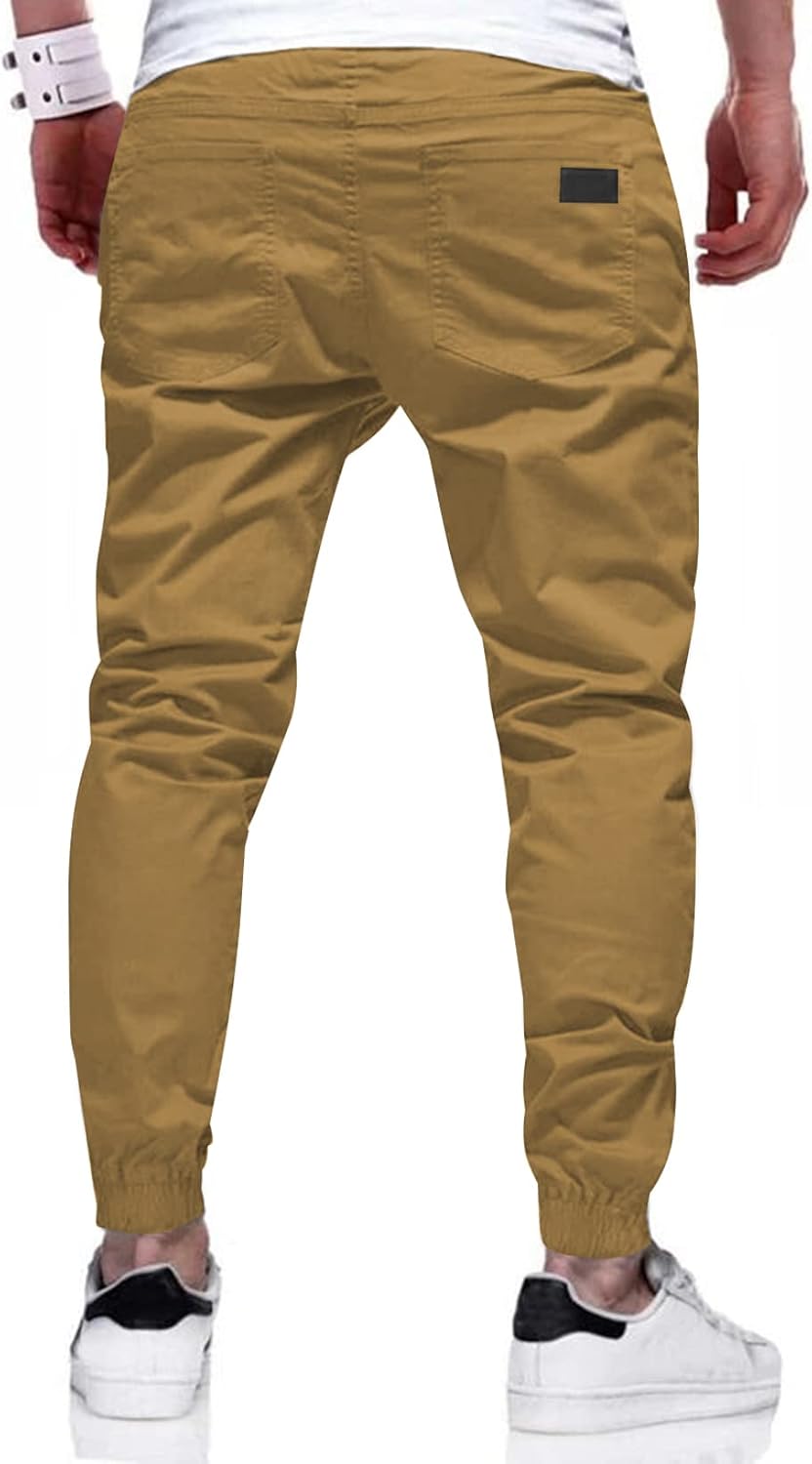Detalle 2 de JMIERR ZM5M771124-P-T01 Men’s Twill Jogger Pants, Stretch Cotton, Tapered Fit