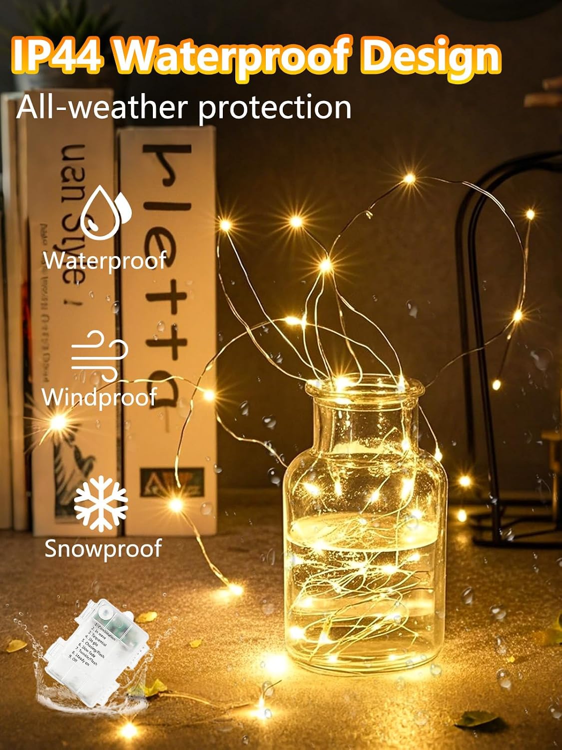 Detalle de Albelt Sliver100 Battery Fairy Lights, 33-Foot Warm White, 100 LEDs, 4-Pack