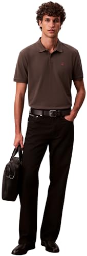 Thumbnail 4 de Calvin Klein polo de manga corta hombre Monogram piqué de algodón en marrón Beluga (XL)