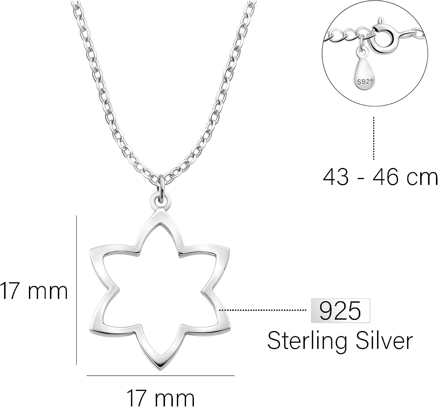 Detalle 2 de Sofia Milani Damen Halskette 925 Silber 43–46 cm