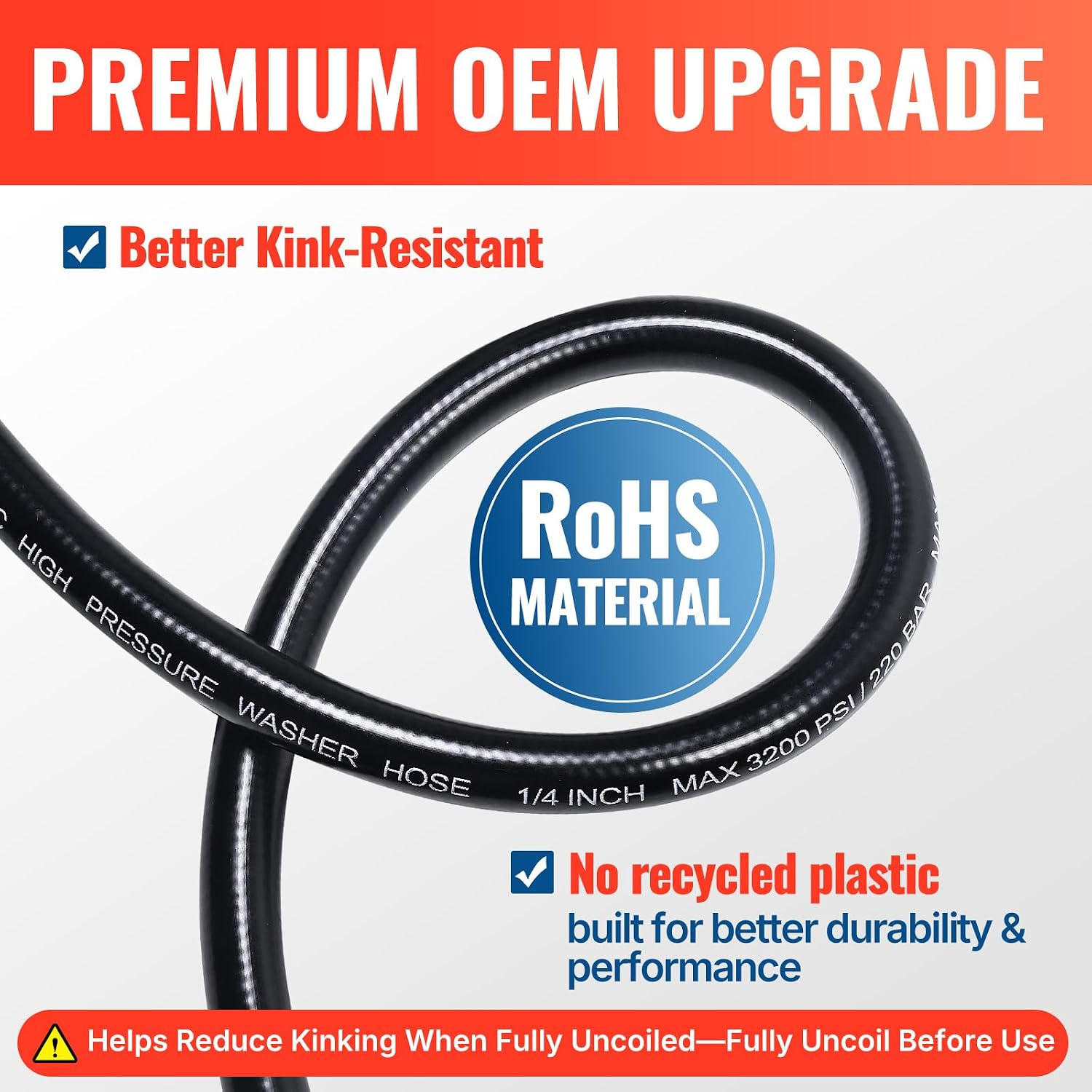 Thumbnail 3 de YAMATIC Pressure Washer Hose, 50 ft x 1/4 in, 3,200 PSI, M22-14mm