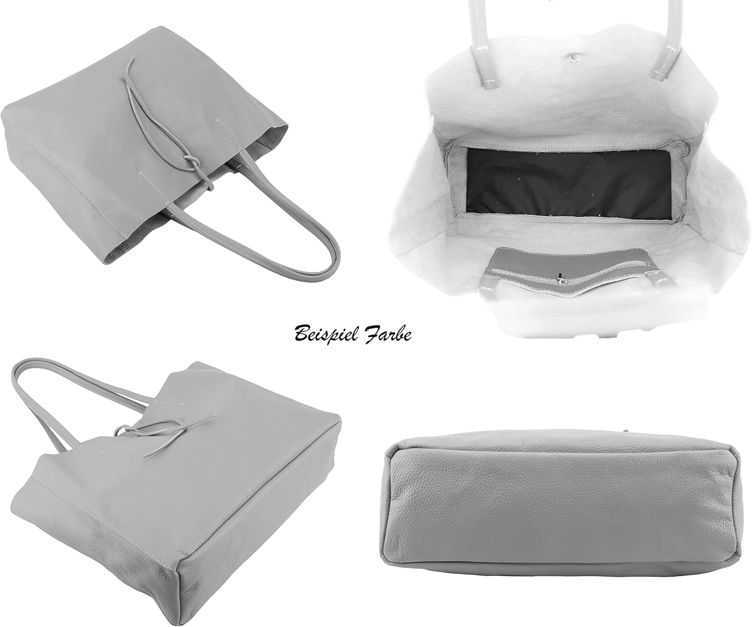 Detalle 2 de SH Leder ® Maja G514 Sac cabas en cuir de vachette véritable – format paysage