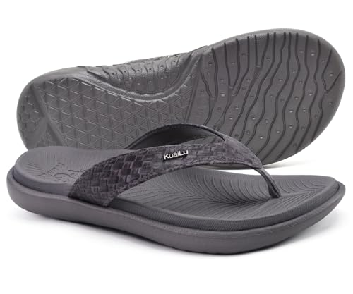 Detalle de KuaiLu Flip Flops for Women with Arch Support and Cushioned Insole