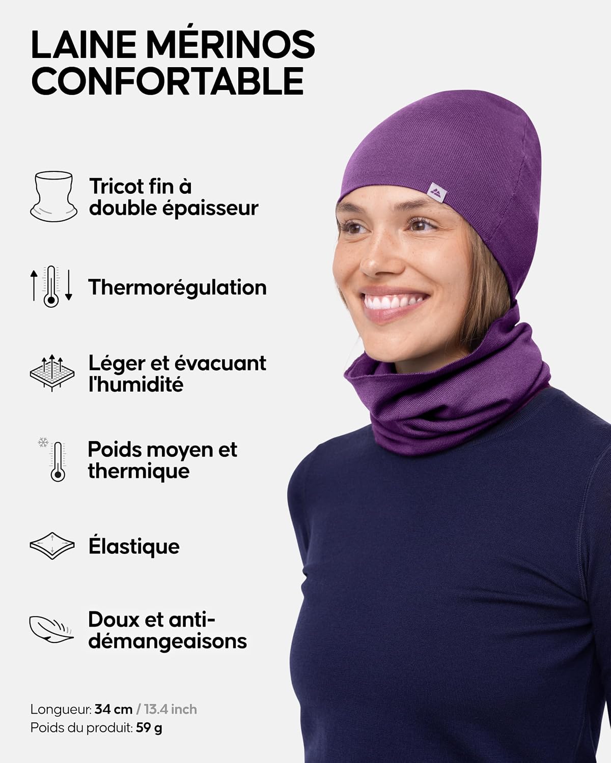Detalle 2 de DANISH ENDURANCE Bandana laine mérinos 180 g/m² 🧣
