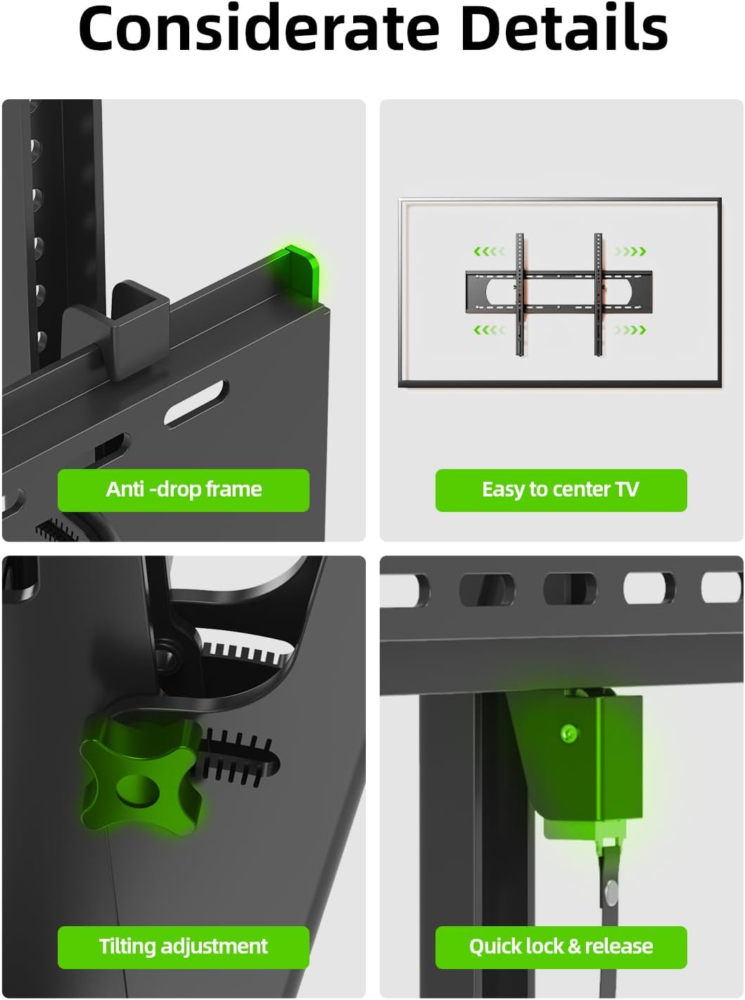 Thumbnail 5 de USX MOUNT Heavy-Duty Tilting TV Wall Mount for 60–120" up to 220 lb (Low-Profile, Ultra-Slim)