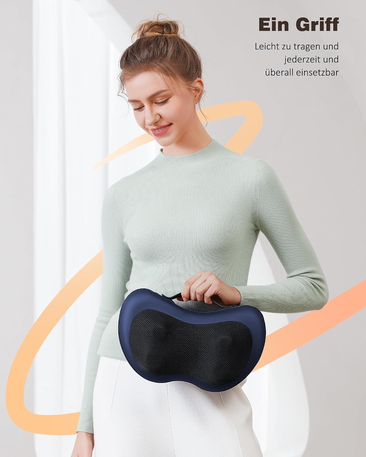 Detalle 2 de KNQZE Massaggiatore per collo con calore e testine 3D: comfort mirato per spalle, collo e schiena