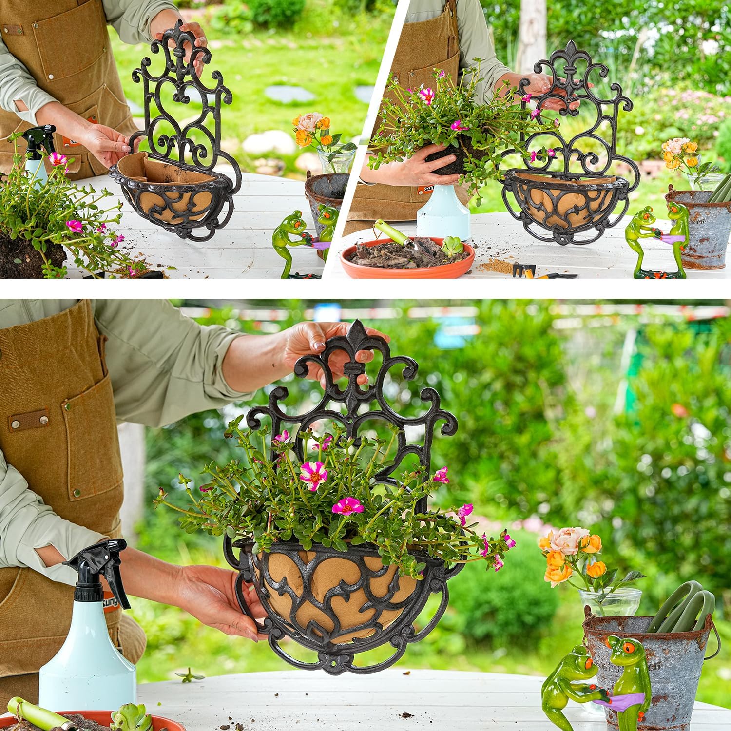 Detalle de Sungmor cast-iron wall planter baskets