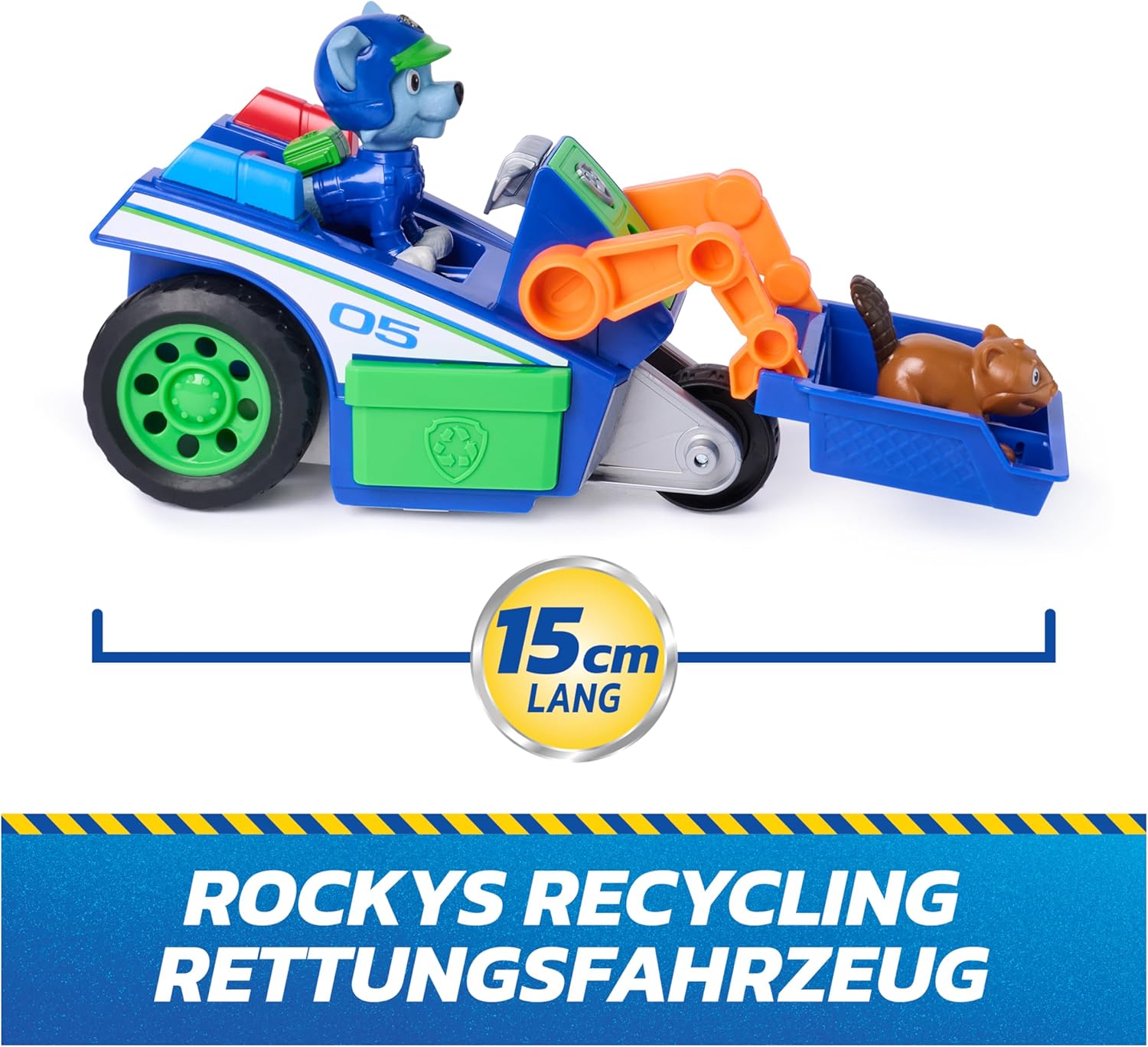 Thumbnail 1 de PAW Patrol – Search & Rescue: Rockys Rettungs-Fahrzeug (Rückziehmotor), ca. 15 cm inkl. Figur & Eichhörnchen