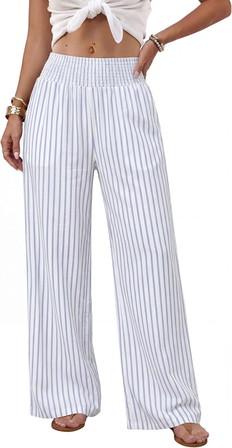 Detalle 2 de Sampeel High-Waisted Wide-Leg Pants with Pockets, 100% Polyester