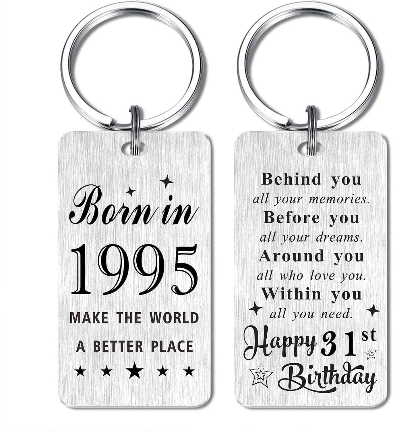 Detalle de Gezxin personalised Happy Birthday 1995 keyring for 31st birthdays in stainless steel