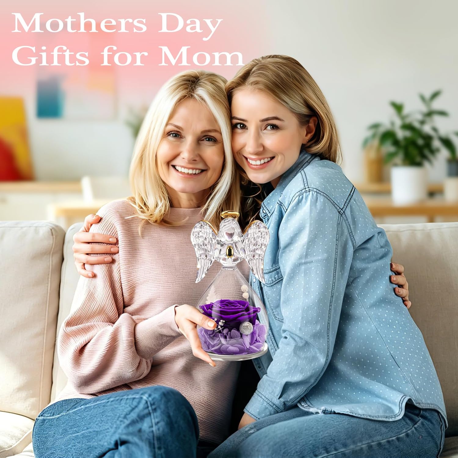 Thumbnail 4 de Miofula Ewige Rose mit Schutzengel – Geschenk für Mama, Oma und Frauen (Muttertag & Jahrestag)