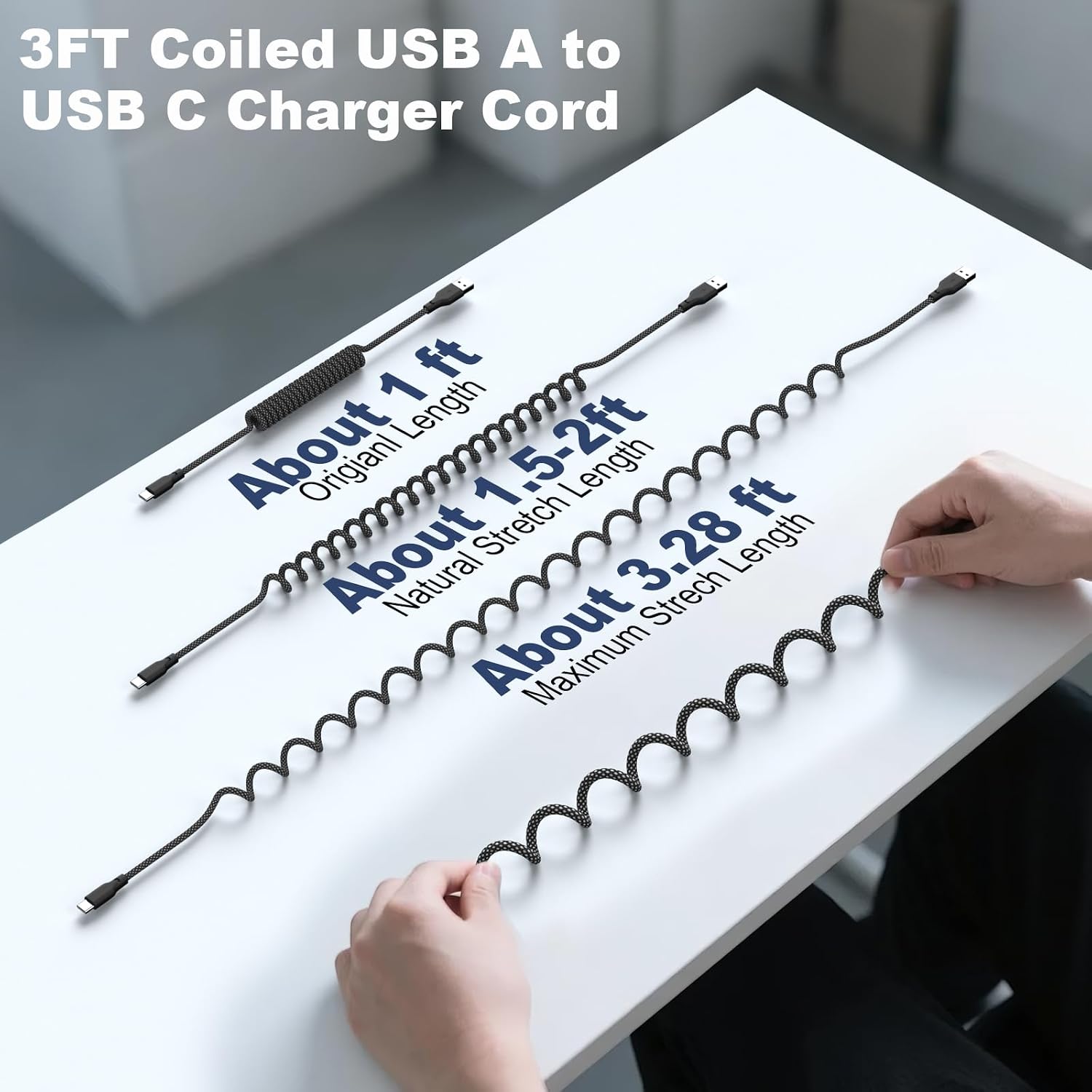 Thumbnail 3 de Eettvekd Coiled USB-C Car Charger 2-Pack