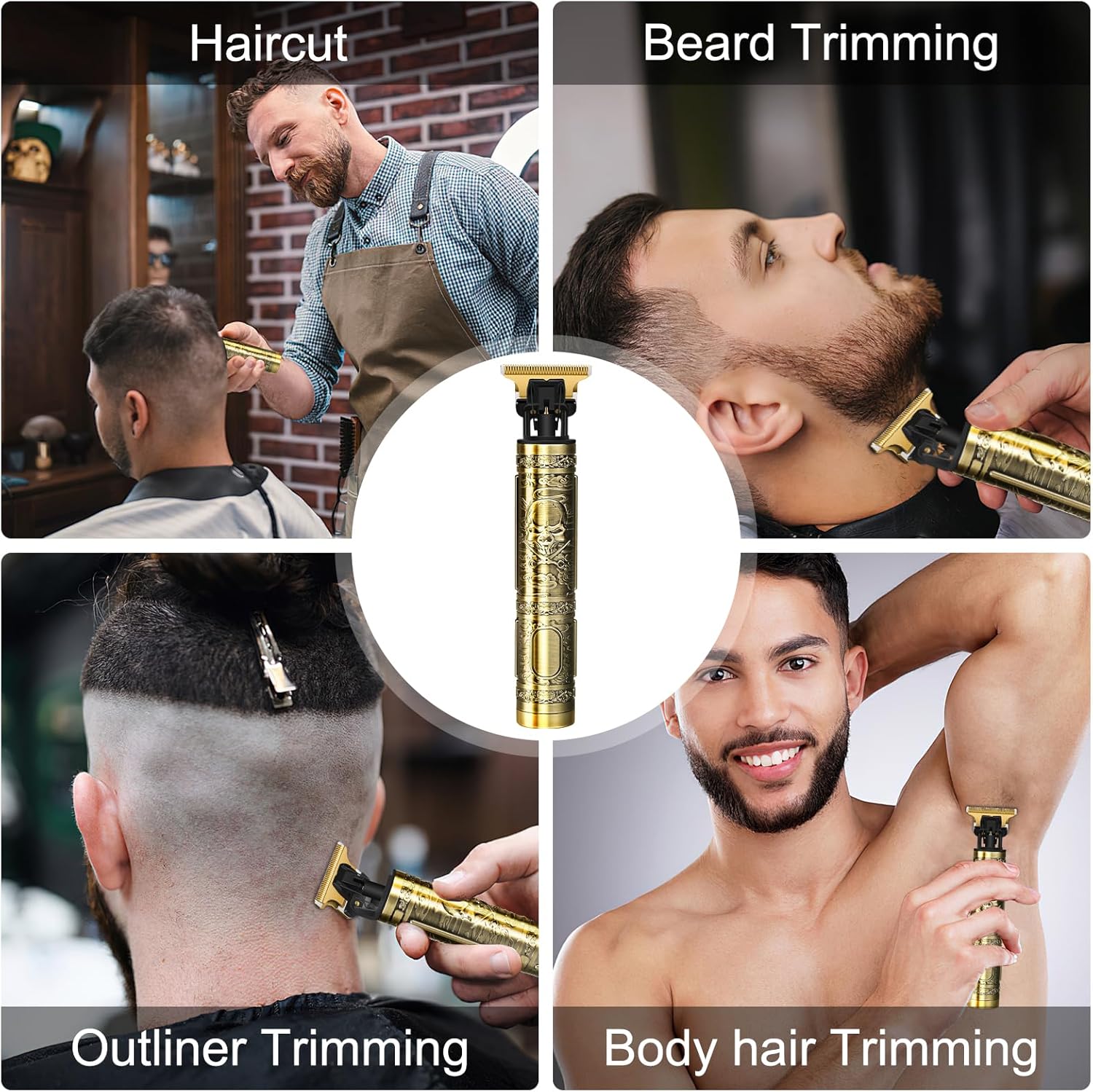 Thumbnail 6 de Hair Clippers for Men – Rechargeable Beard Trimmer Kit with T-Blade, 4 Guard Combs and USB Type-C Charging
