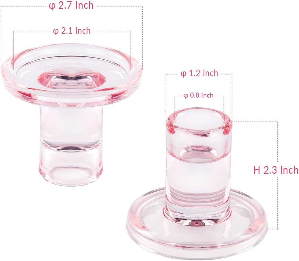 Thumbnail 3 de TELOSMA Pink Glass Candle Holders 6PCS 0.85in
