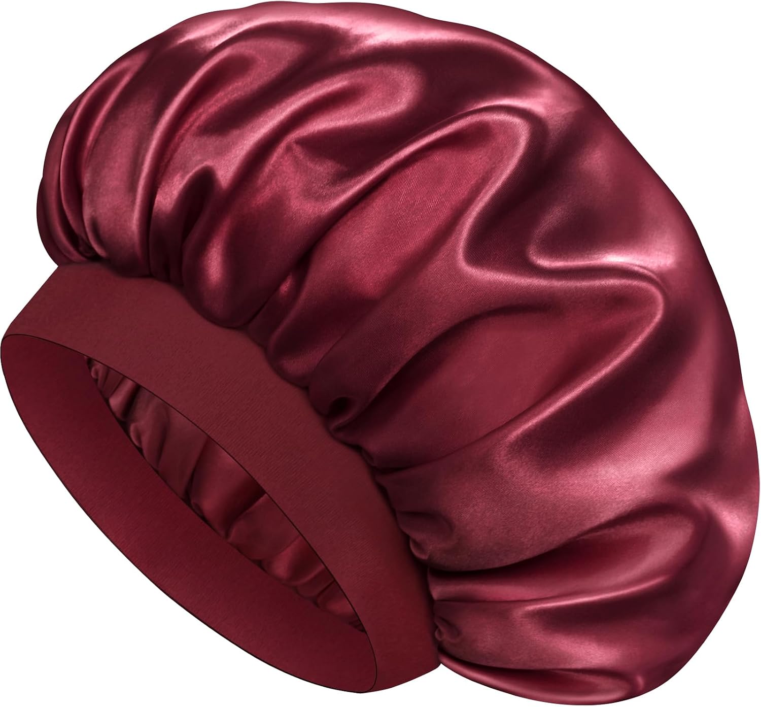 Detalle de Doitory Double-Layer Satin Bonnet, 14-Inch Sleep Cap for Curly Hair