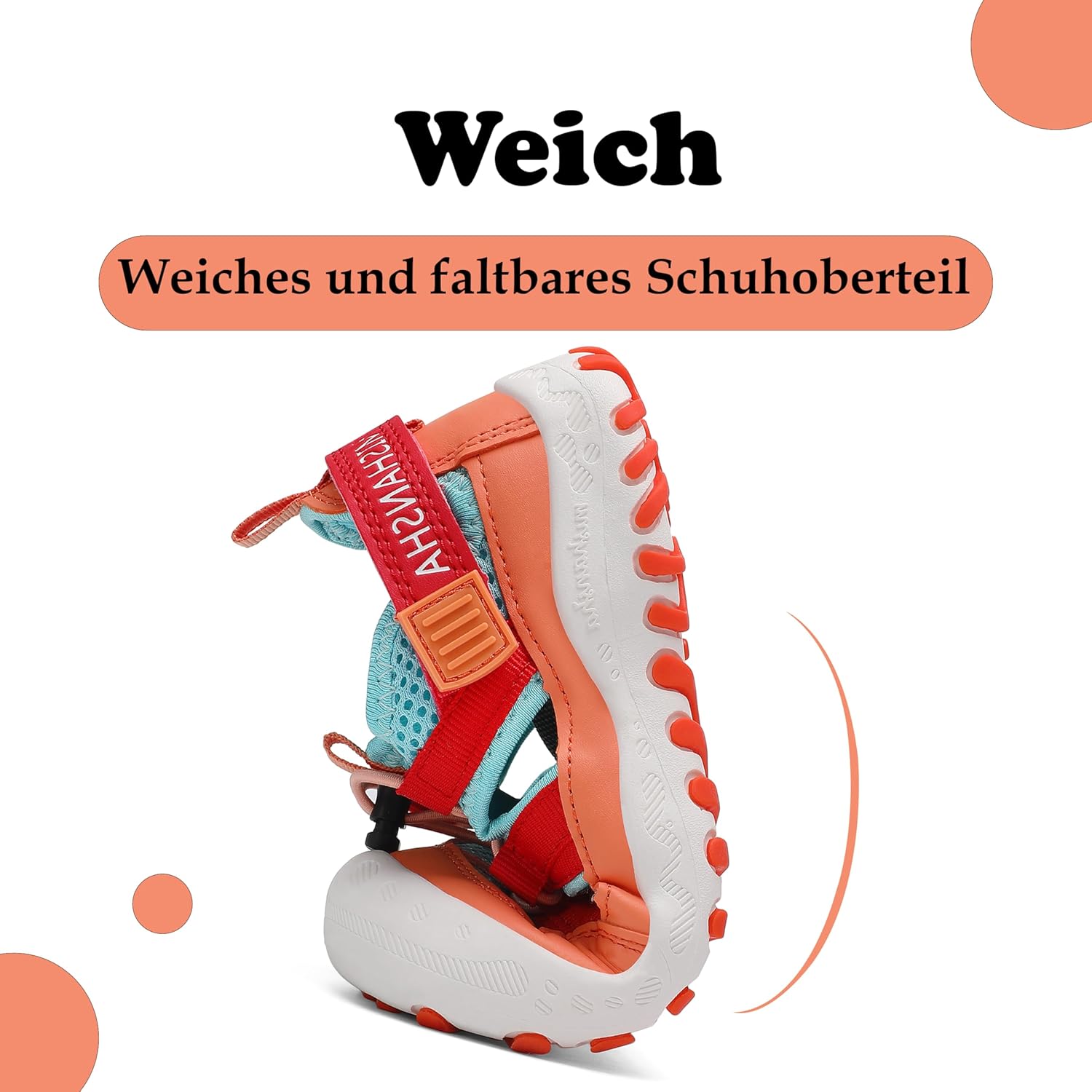 Detalle 2 de Mishansha Geschlossene Sandalen Mädchen Sommer – gepolstert, atmungsaktiv und sicher