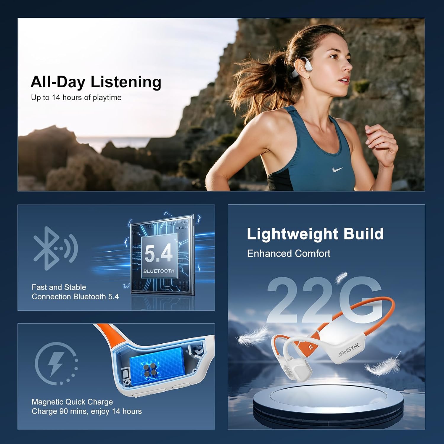 Thumbnail 3 de Open-Ear Headphones with Bluetooth 5.4