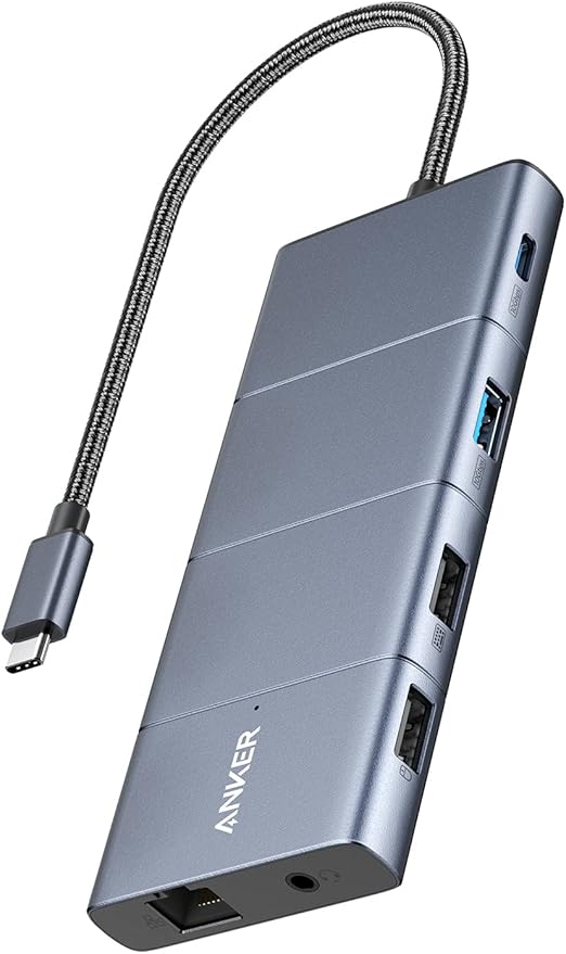 Detalle de Anker 565 Hub: Docking Station 11 en 1 con 10 Gbps ⚡