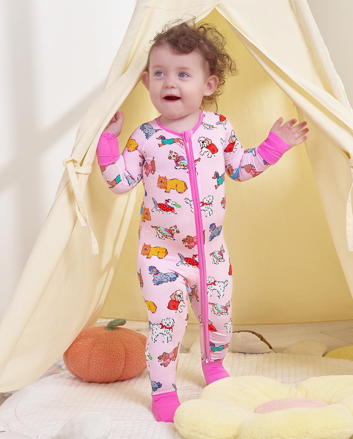 Detalle de babee Reshinee Bamboo Viscose Convertible Baby Footie Pajamas Zipper Onesie (0-24M)