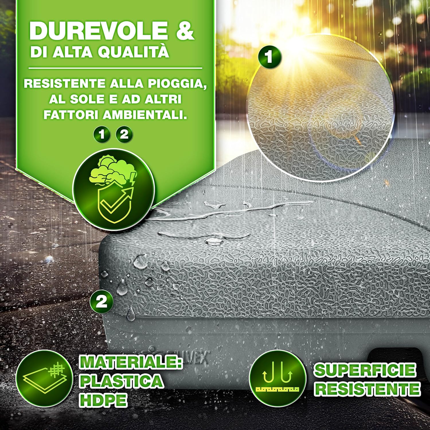 Thumbnail 3 de tillvex Base per Ombrellone decentrato 60 L / 80 kg (4 pezzi) grigio