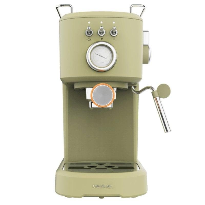 Detalle de Cecotec Power Espresso 20 Retro Green: espresso y cappuccino profesionales en casa