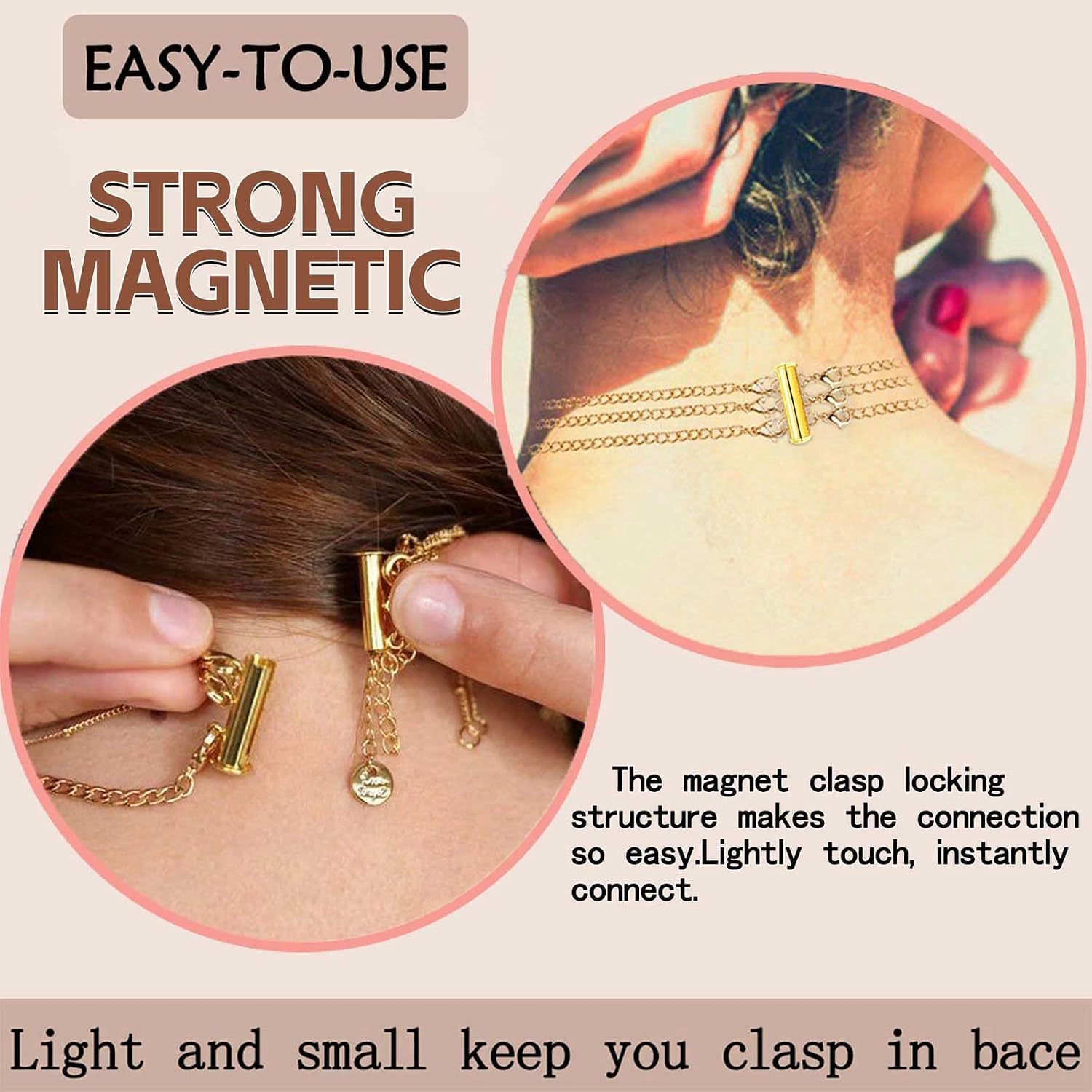 Detalle de OHINGLT 01 Magnetic Necklace Layering Clasps, Brass, Gold and Silver Plated