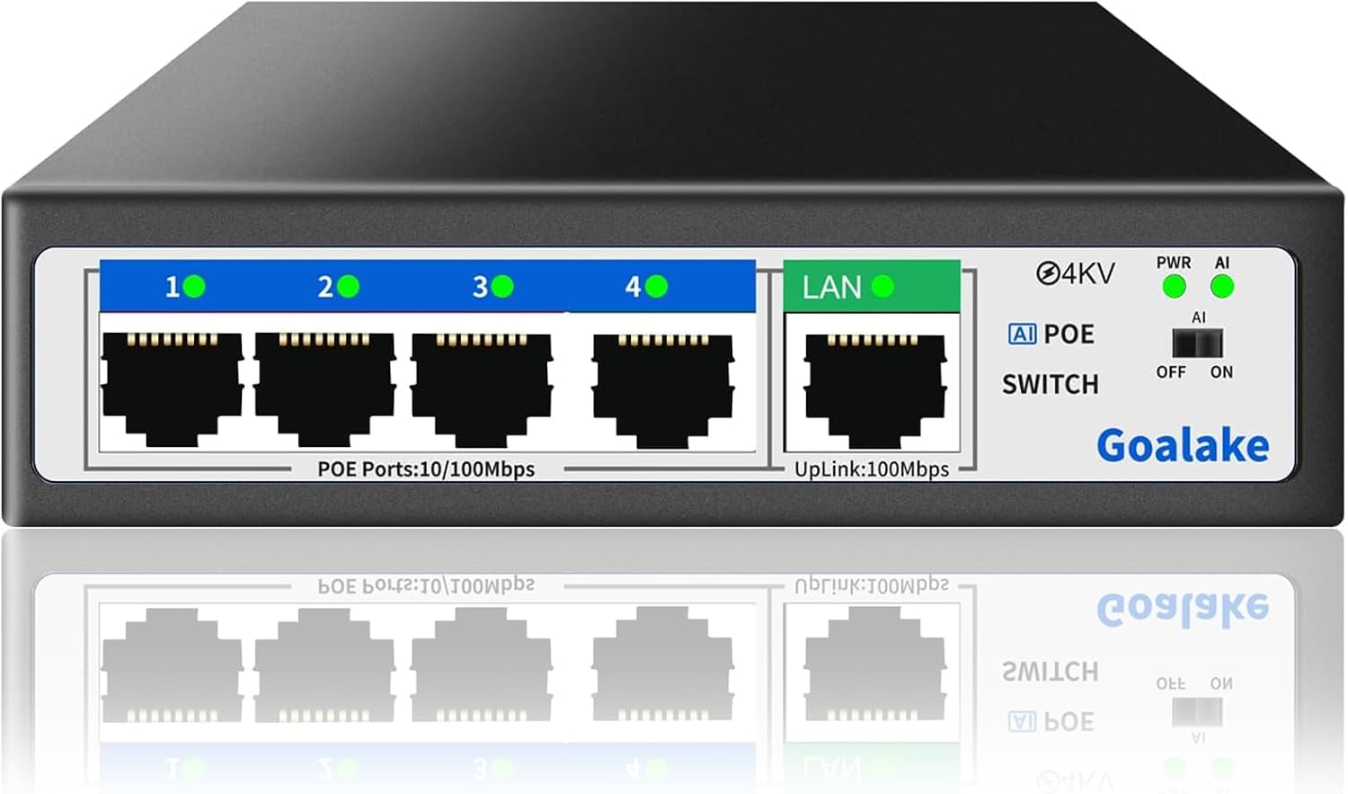 Detalle 2 de PoE+ switch 5 ports 100Mbps PoE+ 52W