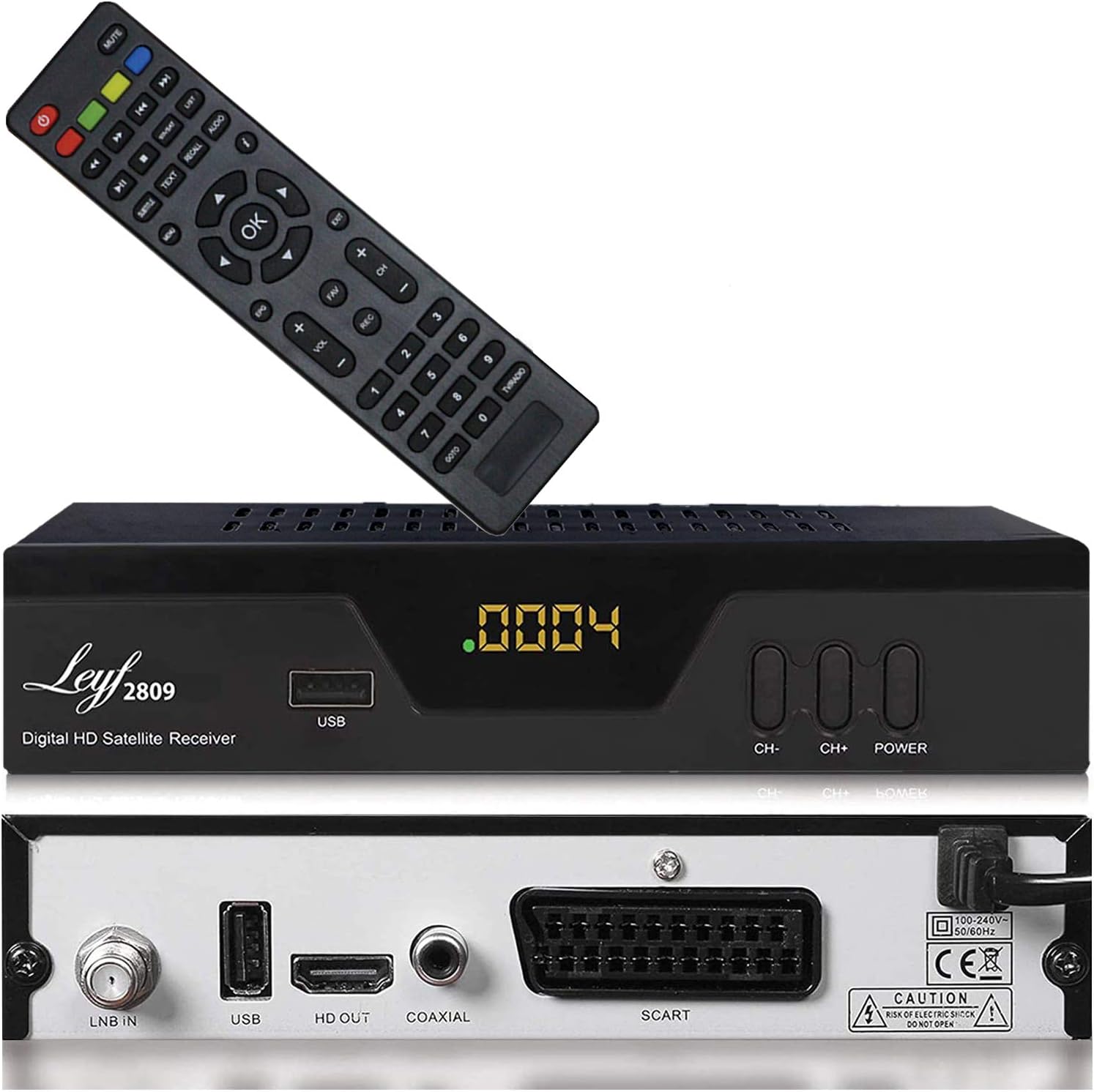 Detalle de Leyf 2809 – Digitaler Satelliten Receiver (HDTV, DVB-S/S2, HDMI, SCART, 2x USB 2.0, Full HD 1080p) vorinstalliert für Astra, Hotbird, Türksat