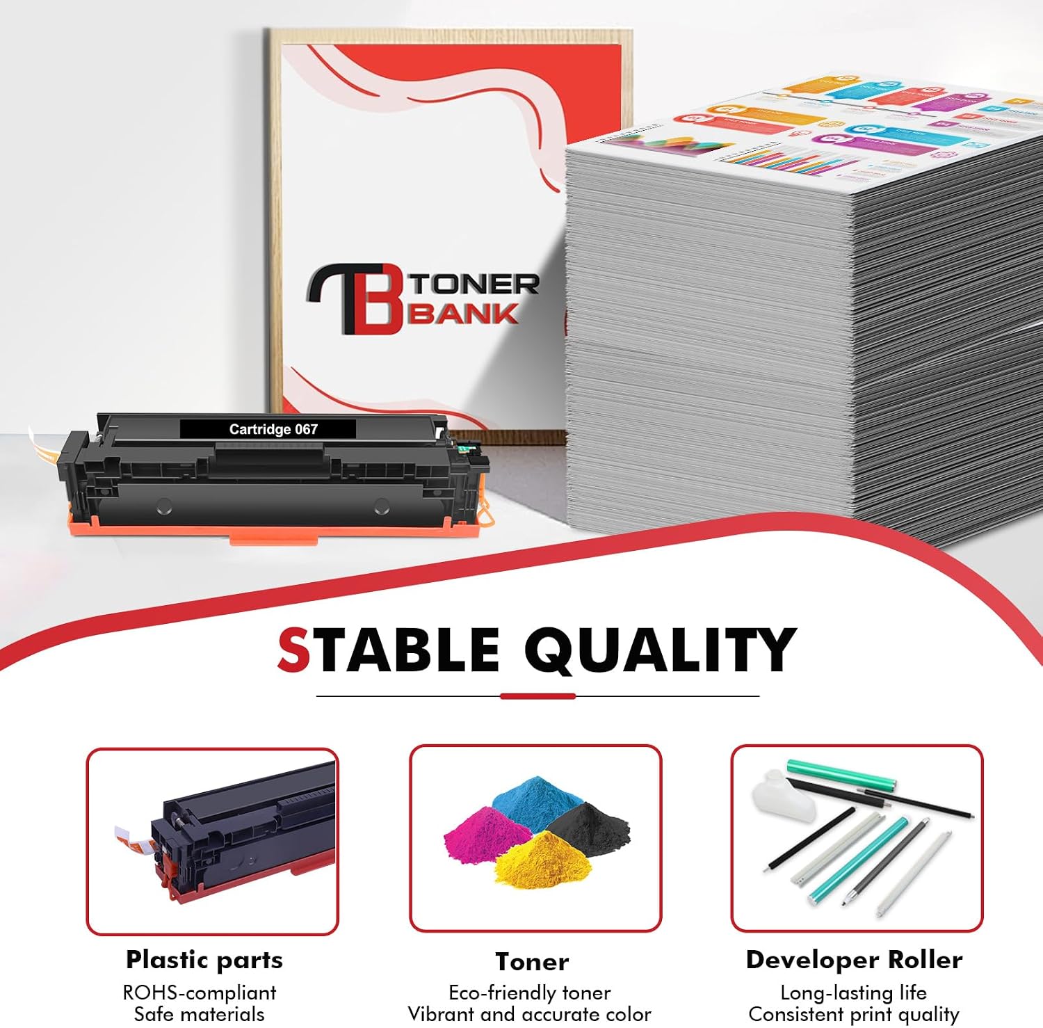 Detalle 1 de Toner Bank 067/067H Compatible Toner Cartridge Set, 4-Pack for Canon Printers