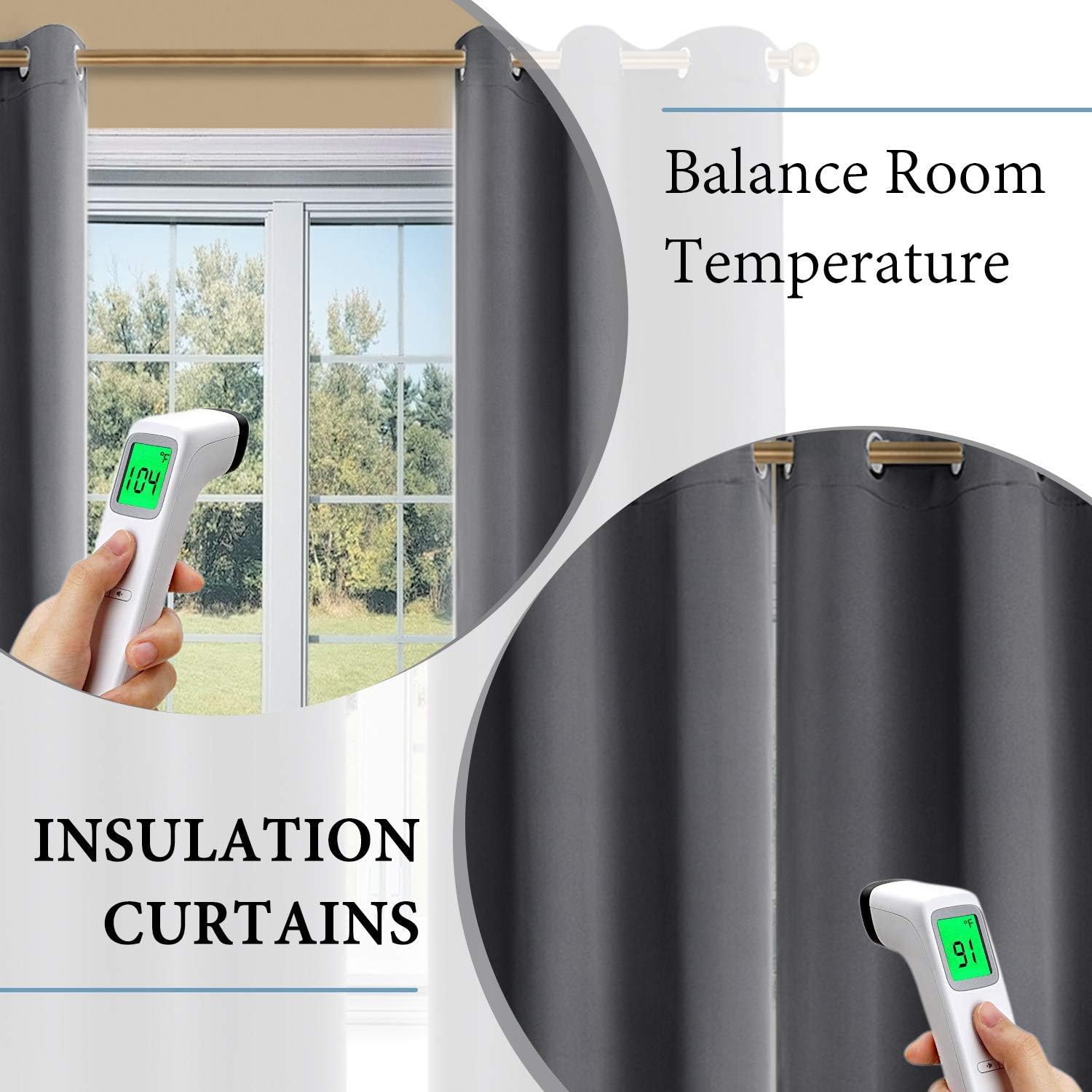 Detalle 2 de Diraysid Blackout Curtains, 42 x 84 Inches