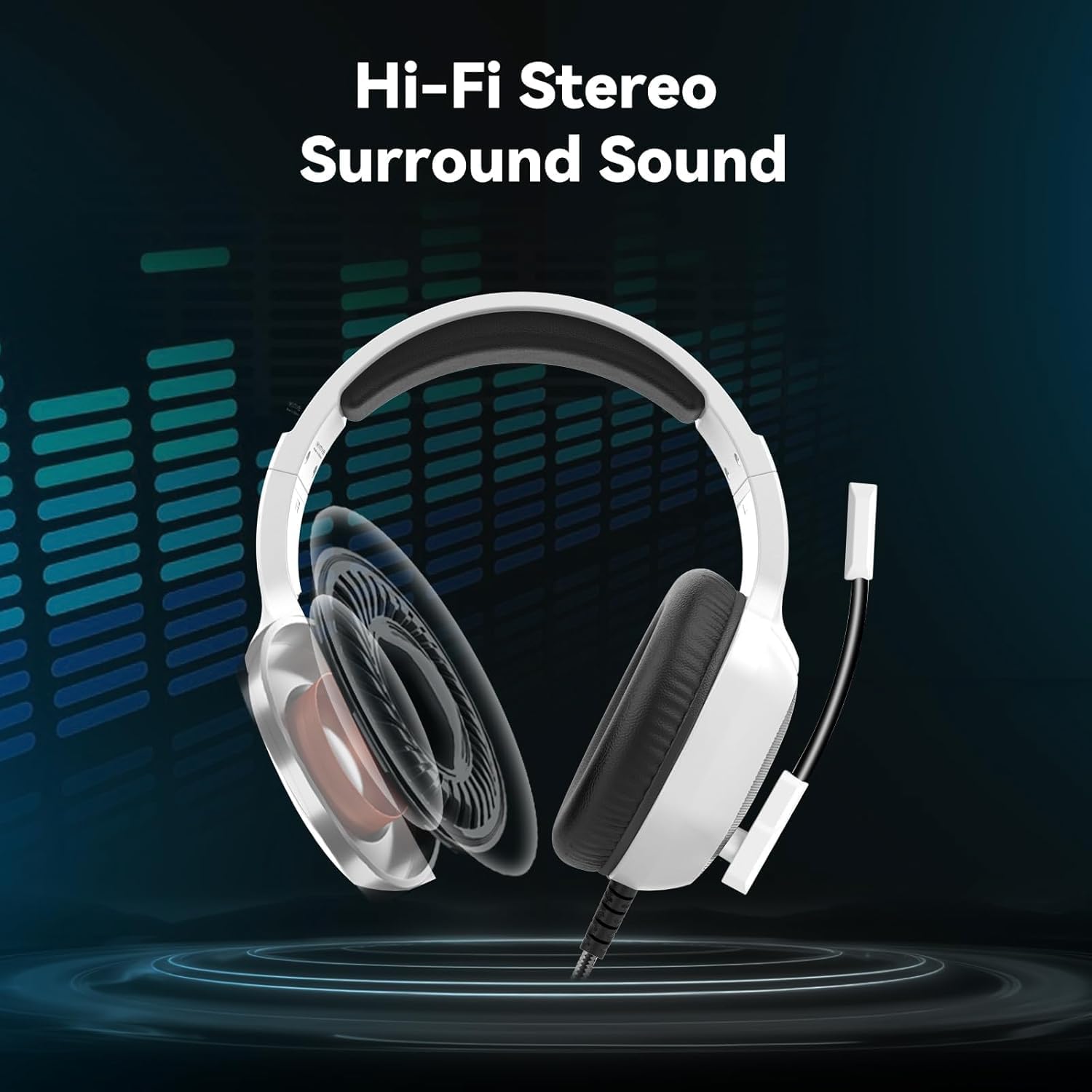 Thumbnail 1 de IMYB Gaming Headset with Microphone for PC, Xbox, PS5/4 – White