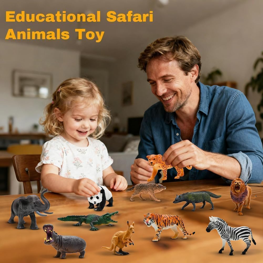 Thumbnail 5 de Safari Animals Figures Toys (21-Piece Wild Zoo Animal Set) for Kids Ages 3+