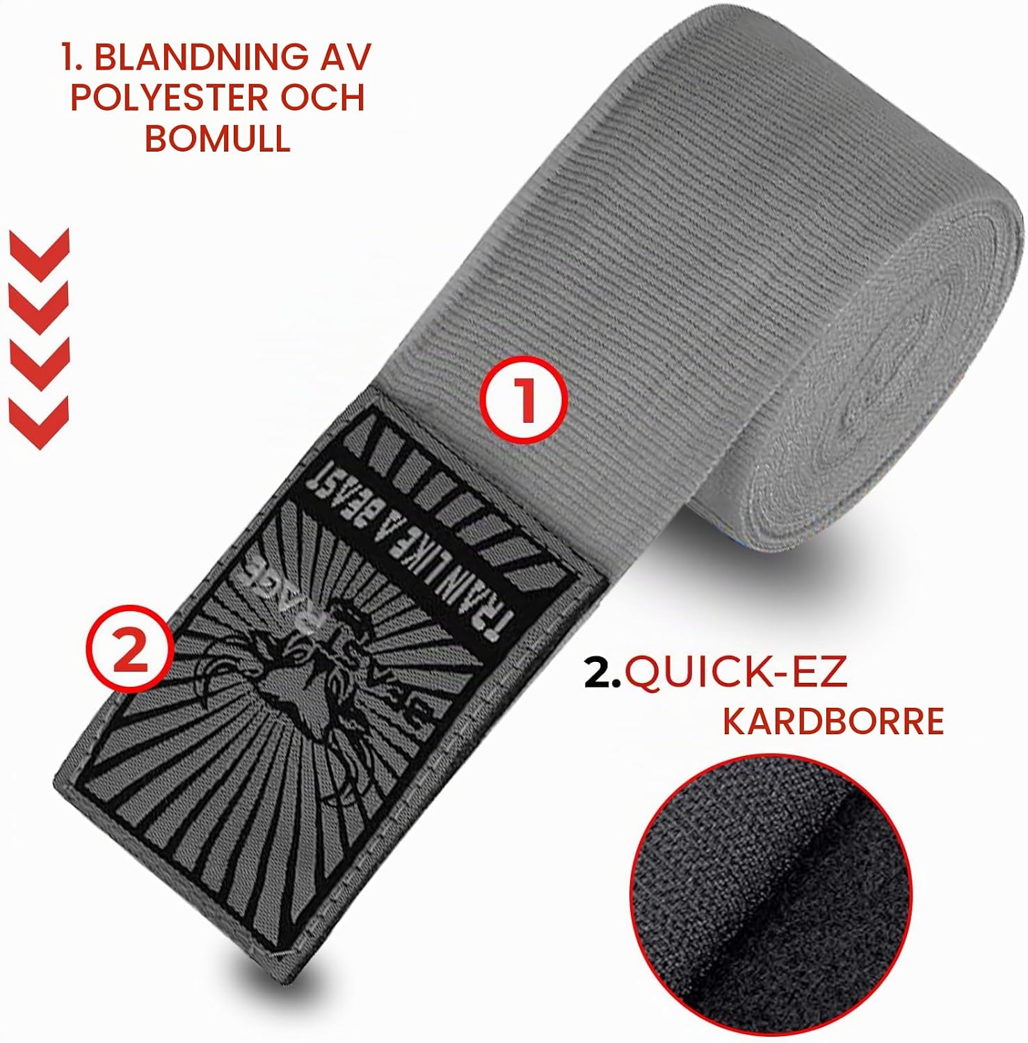 Detalle 2 de BEAST RAGE UZ2 boxningslindor, 4,5 meter med kardborre