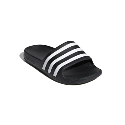 Detalle de adidas Adilette Aqua Slides Kids: sandalias sin cordones para niños, Core Black/Cloud White, 35 EU