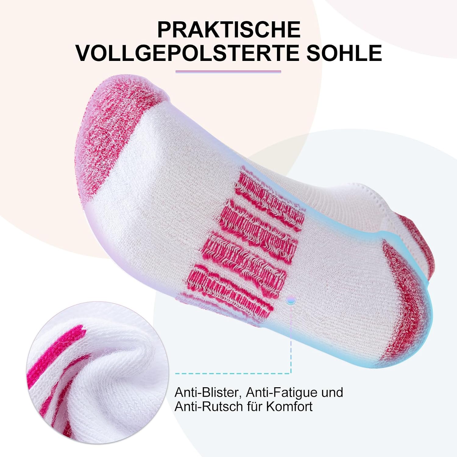Thumbnail 6 de Niofind Chaussettes basses femme de sport (6 paires) 35-38/39-42 – coton respirant anti-ampoules