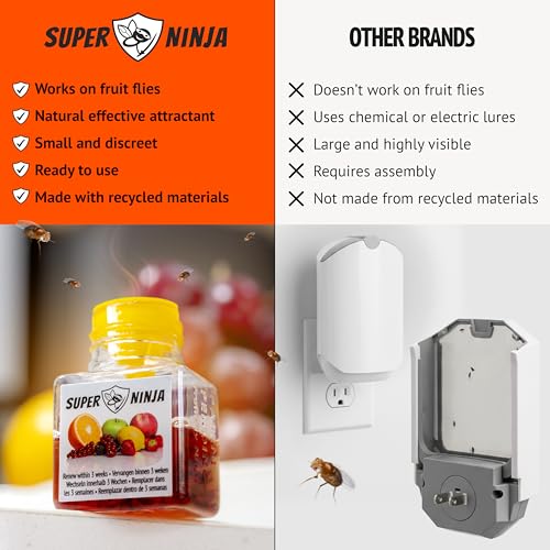 Thumbnail 4 de Super Ninja Fruit Fly Traps for Indoors — 4 Pack, Safe, Effective Indoor Fly Control