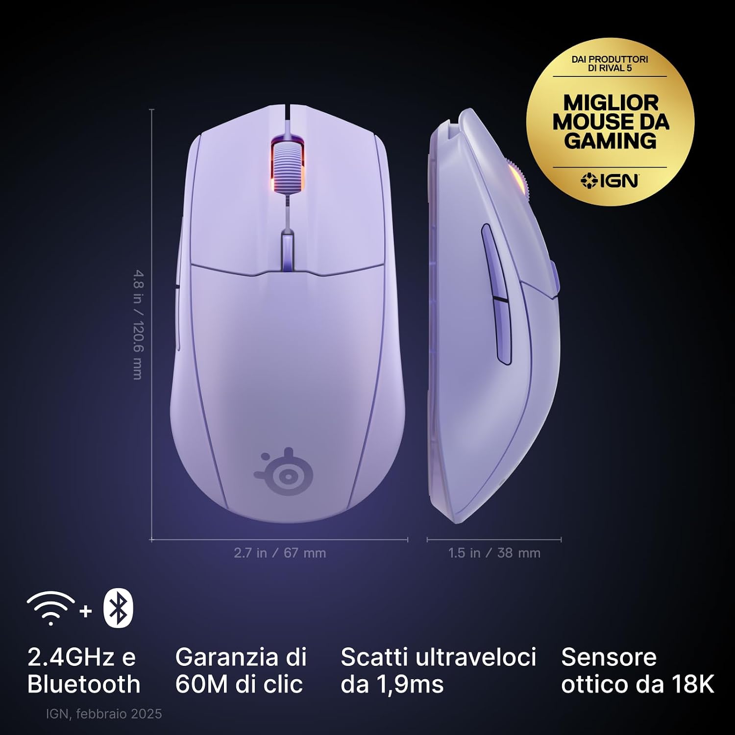 Thumbnail 1 de Rival 3 Wireless Gen 2 60 milioni dpi