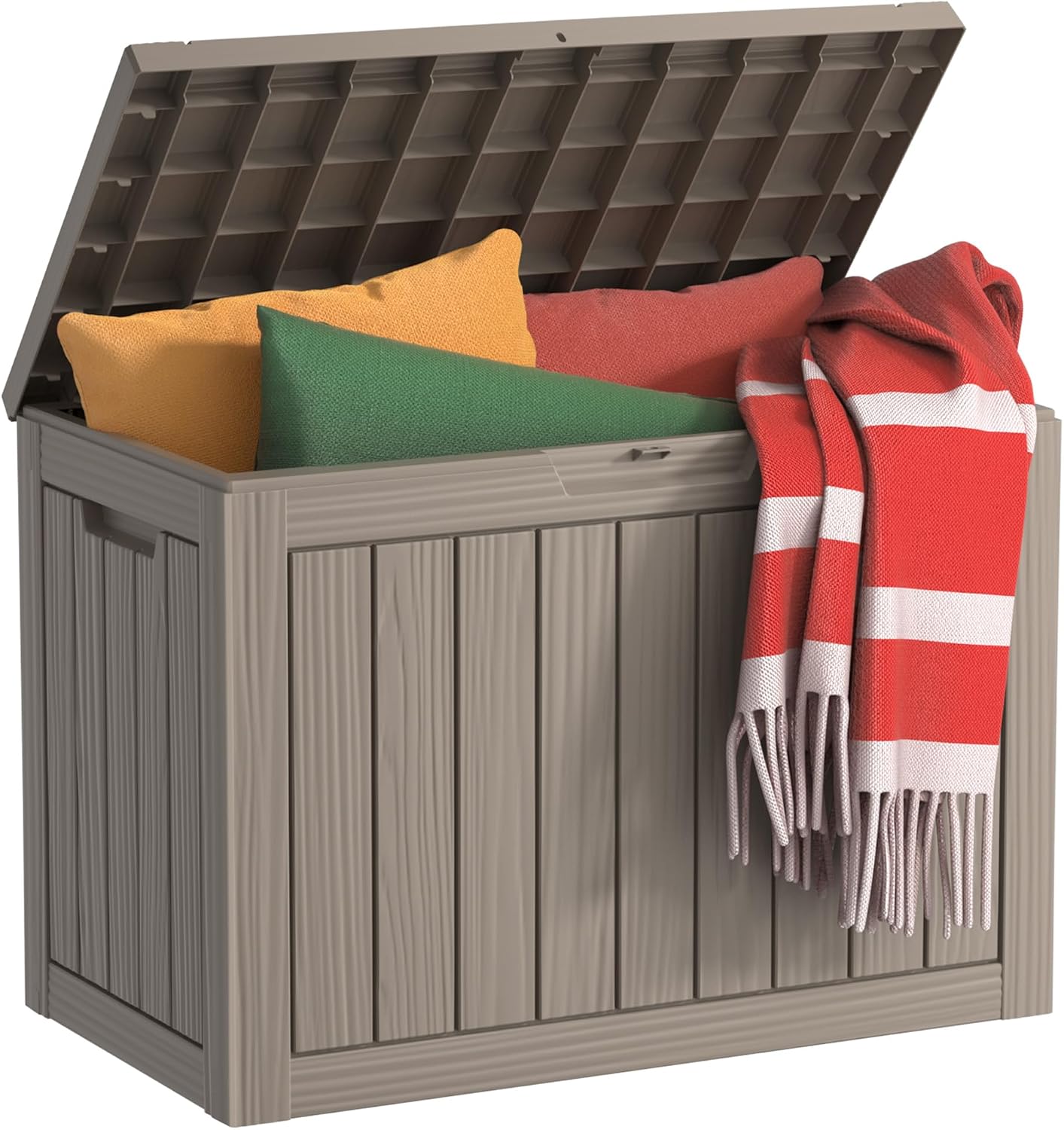 Detalle de EasyUp Deck Box, 45-Gallon Waterproof UV-Resistant Outdoor Storage