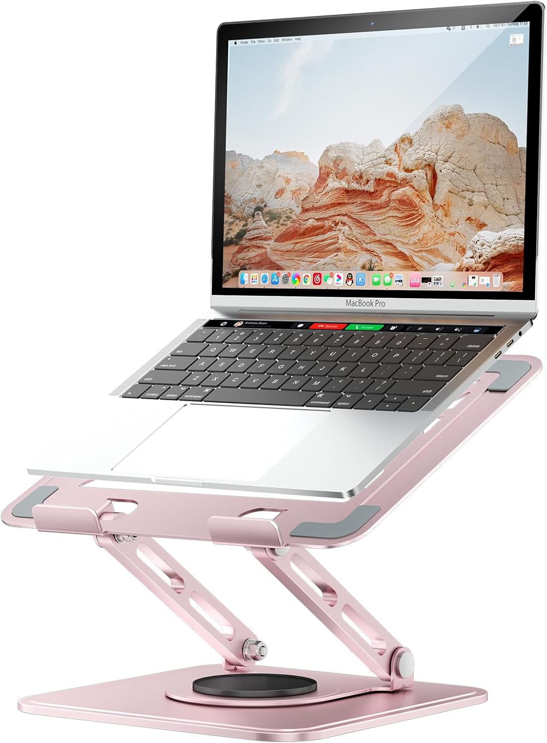 Thumbnail 6 de tounee Laptop Stand for Desk — Adjustable, 360° Rotating Base, Ergonomic Riser for All Laptops 10–15.6" (Black)