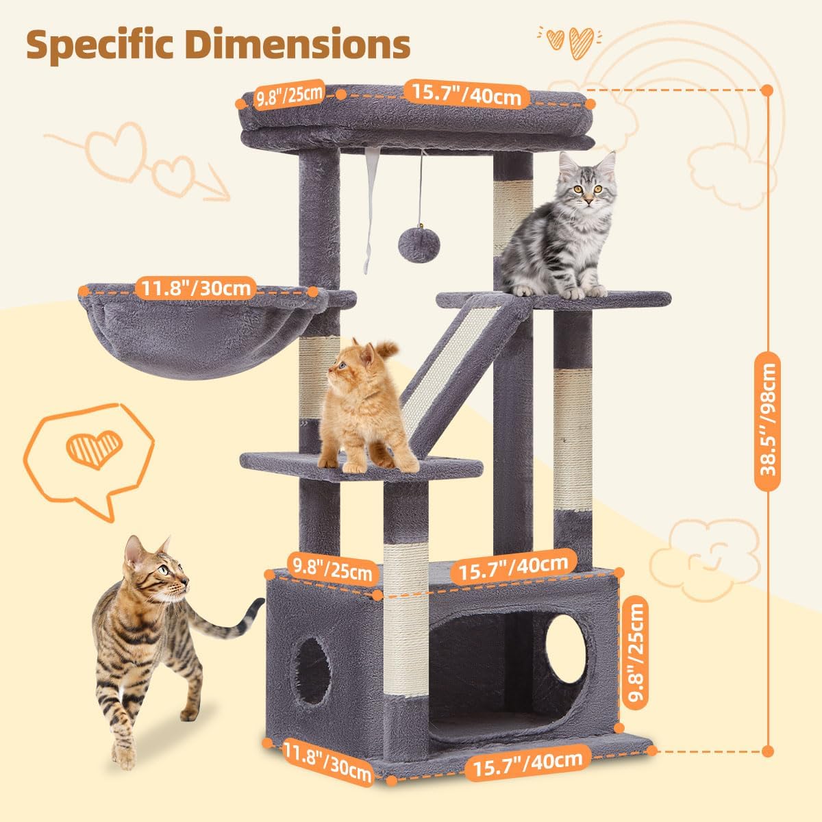 Detalle 2 de Taoqimiao MS029SG 98cm cat tree