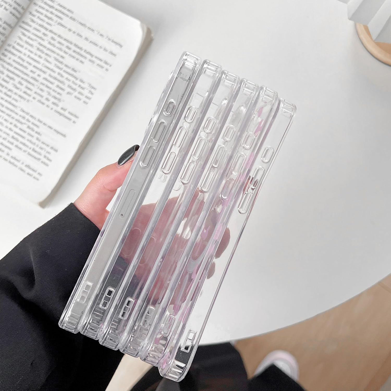 Thumbnail 6 de ZTOFERA magnetische Handyhülle für iPhone 16 (6,1 Zoll) – transparente TPU-Schutzhülle mit Schleife & Herz (rosa)