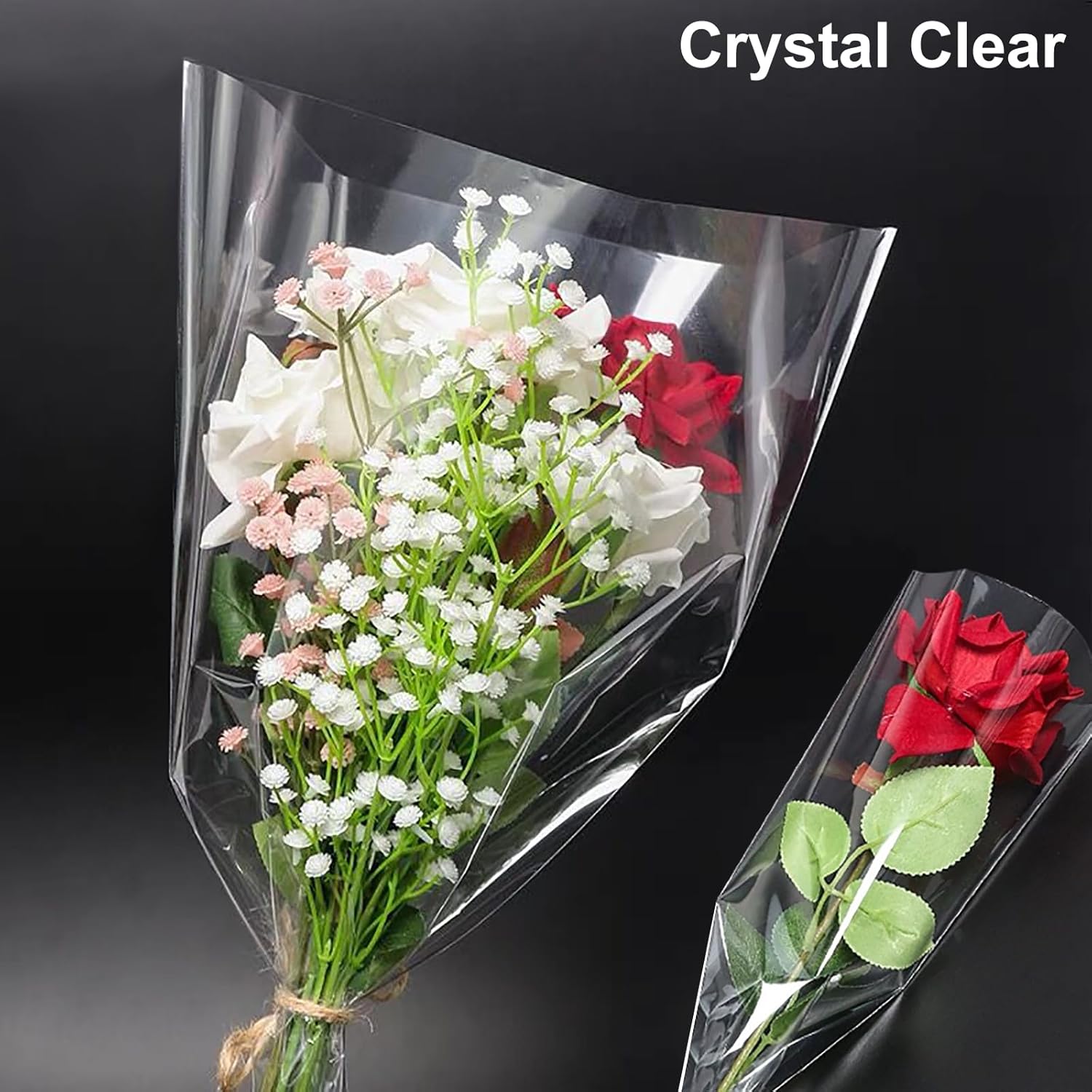 Thumbnail 4 de 86CM x 30M Geschenkfolie Transparent – Klarer Cellophan 3 Mil Dicke
