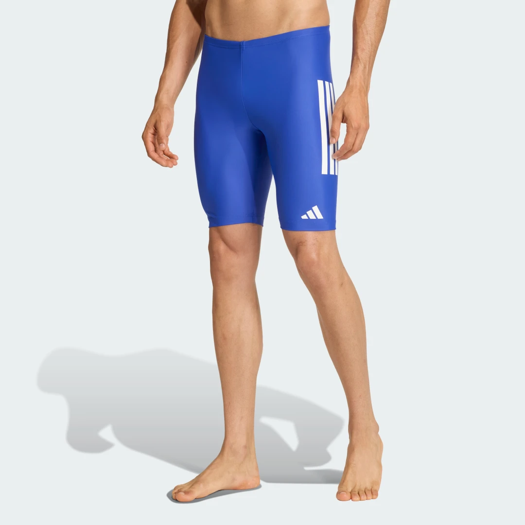 Detalle de Bañador largo 8-Inch 3 bandas de Adidas — color azul
