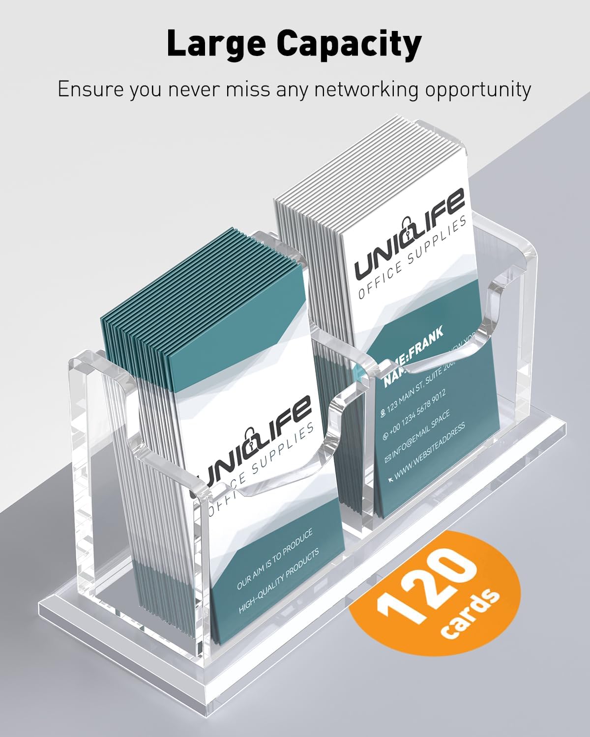 Thumbnail 5 de Uniclife porte-cartes en acrylique transparent, 2 emplacements (capacité jusqu’à 120 cartes)