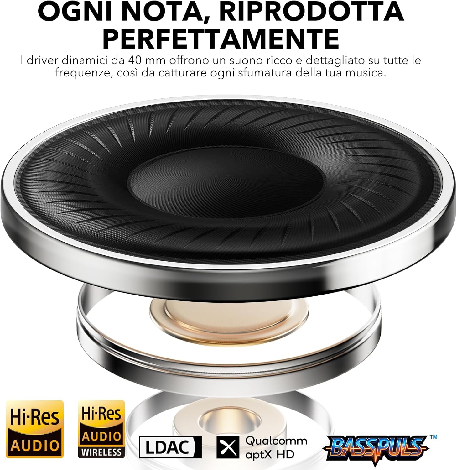 Thumbnail 4 de 1Mii E700: Cuffie Over-Ear Bluetooth con ANC 4 microfoni, LDAC/aptX HD e traduzione IA in tasca