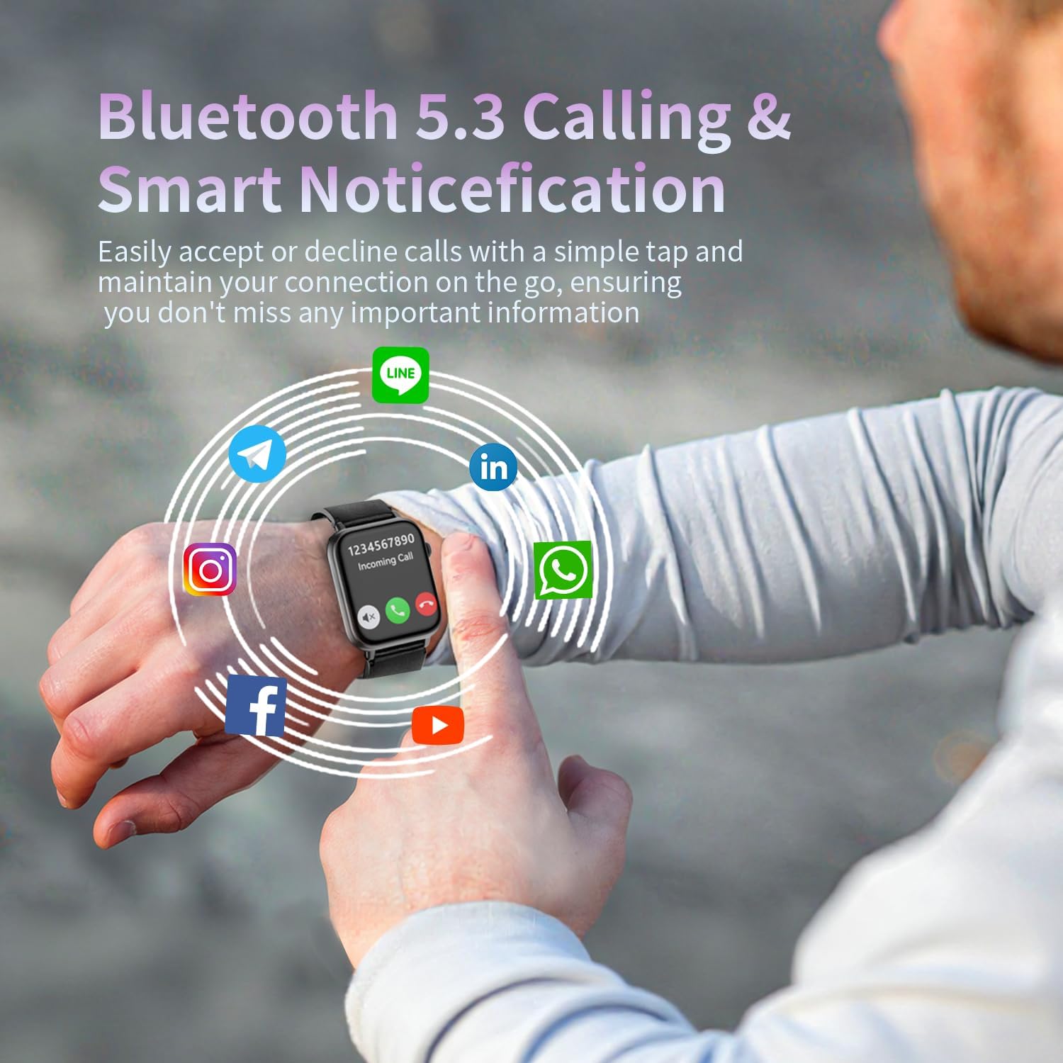 Detalle de VKROBAG Smart Watch for Women and Men with Bluetooth Calling – 1.85" HD Fitness Tracker