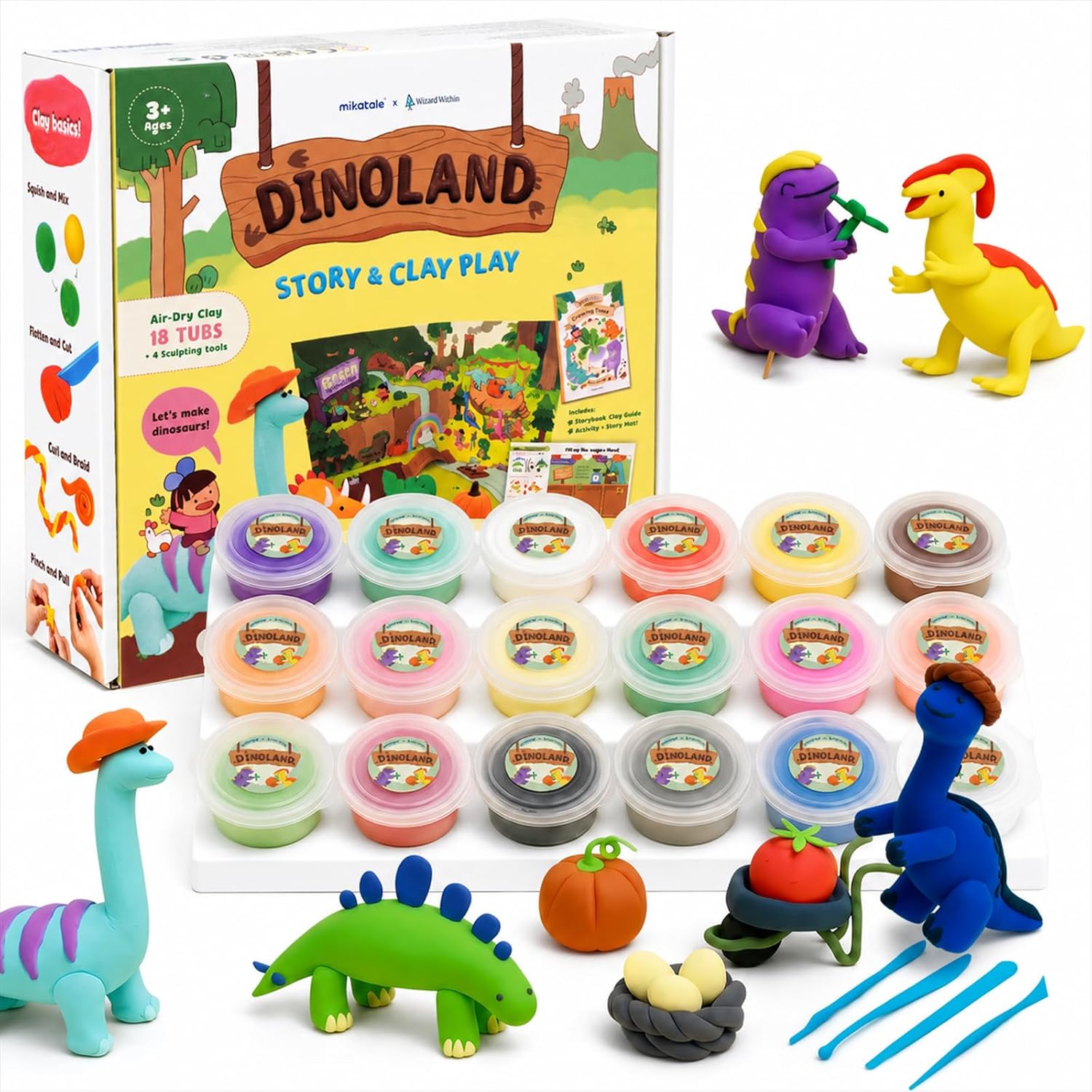 Detalle de Air Dry Clay Kit for Kids, 18 Tubs